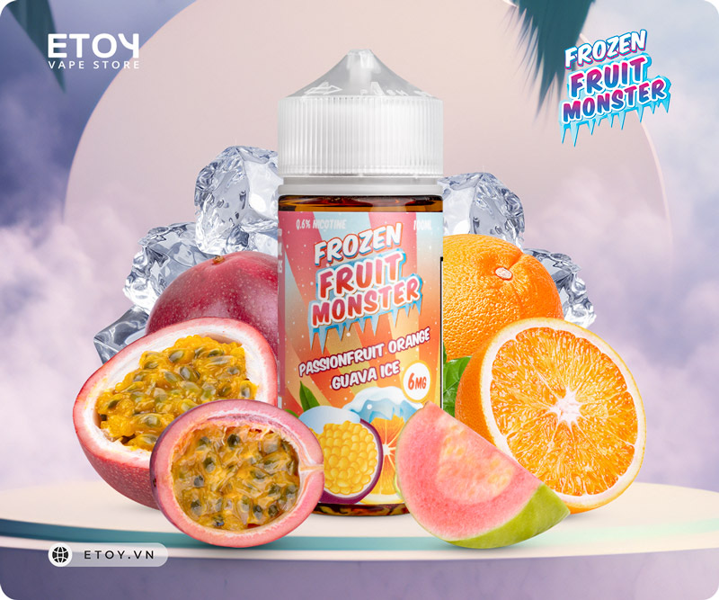 Frozen Fruit Monster Passionfruit Orange Guava Ice 100ml - Tinh Dầu Vape Pod Chính Hãng