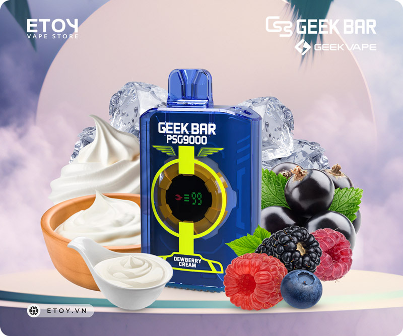 Geek Bar PSG9000 Dewberry Cream - Vape Pod 1 Lần 9000 Hơi