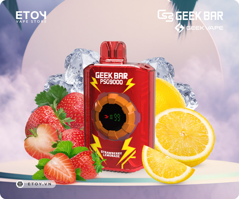 Geek Bar PSG9000 Strawberry Lemonade - Vape Pod 1 Lần 9000 Hơi