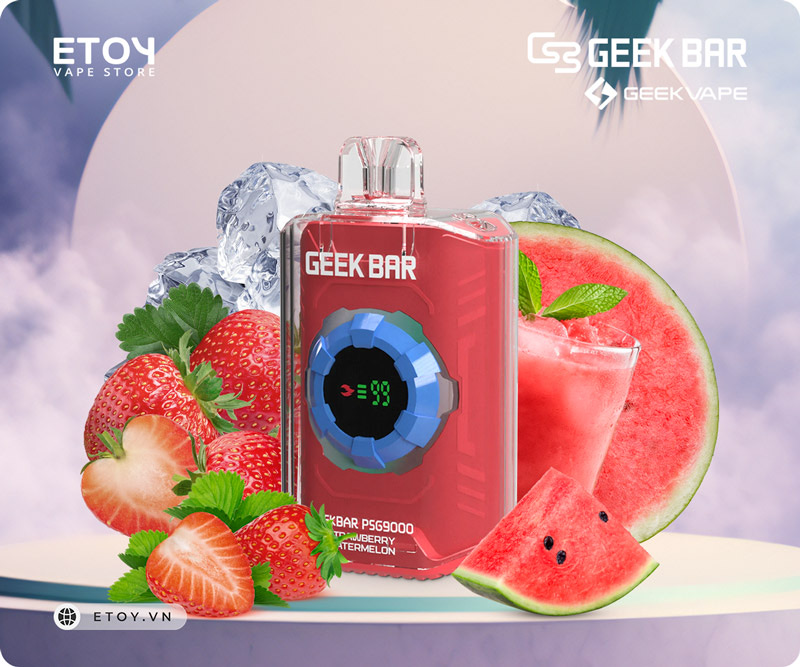 Geek Bar PSG9000 Strawberry Watermelon - Vape Pod 1 Lần 9000 Hơi