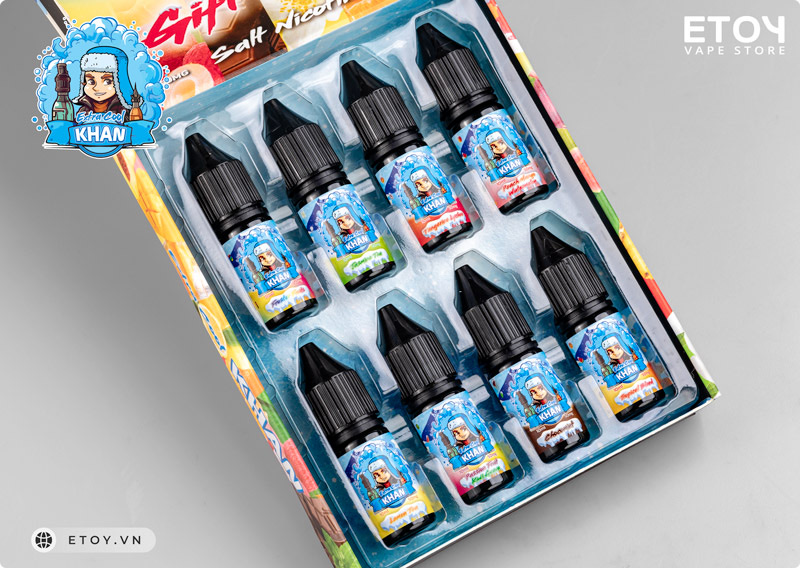 Khan Extra Cool Salt Combo Gift Box 8 Chai 10ml - Tinh Dầu Vape Pod Chính Hãng