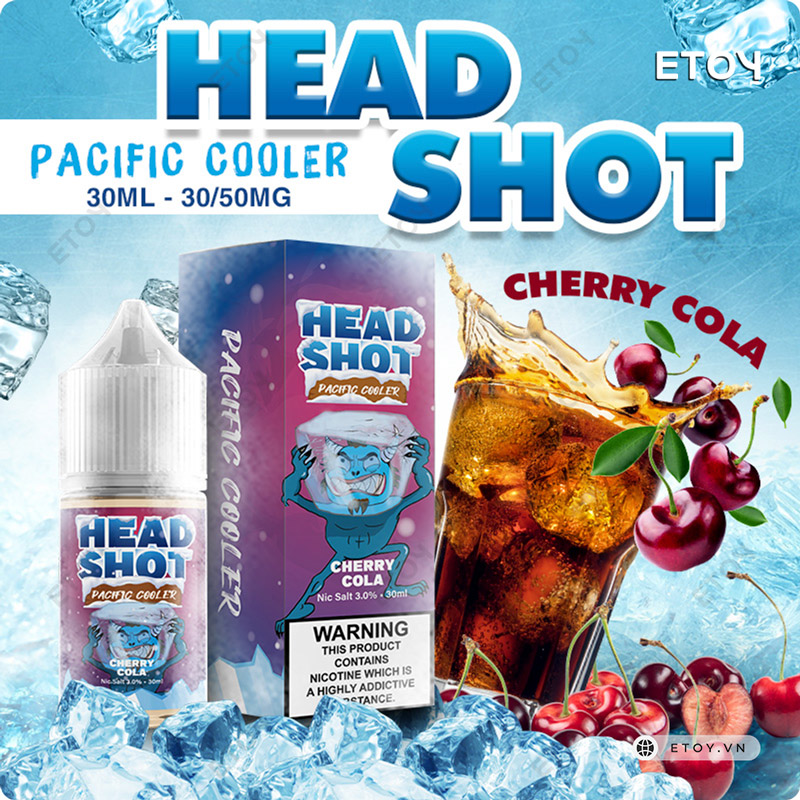 Head Shot Pacific Cooler Salt Cherry Cola 30ml - Tinh Dầu Vape Pod Chính Hãng