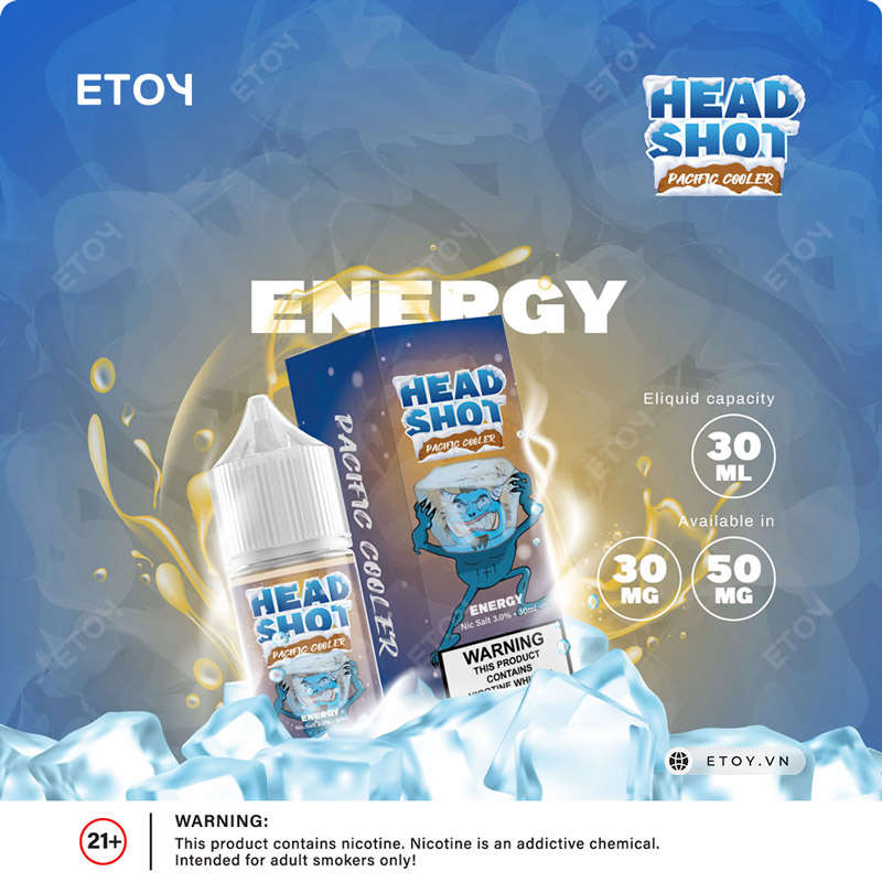 Head Shot Pacific Cooler Salt Energy vị nước tăng lực