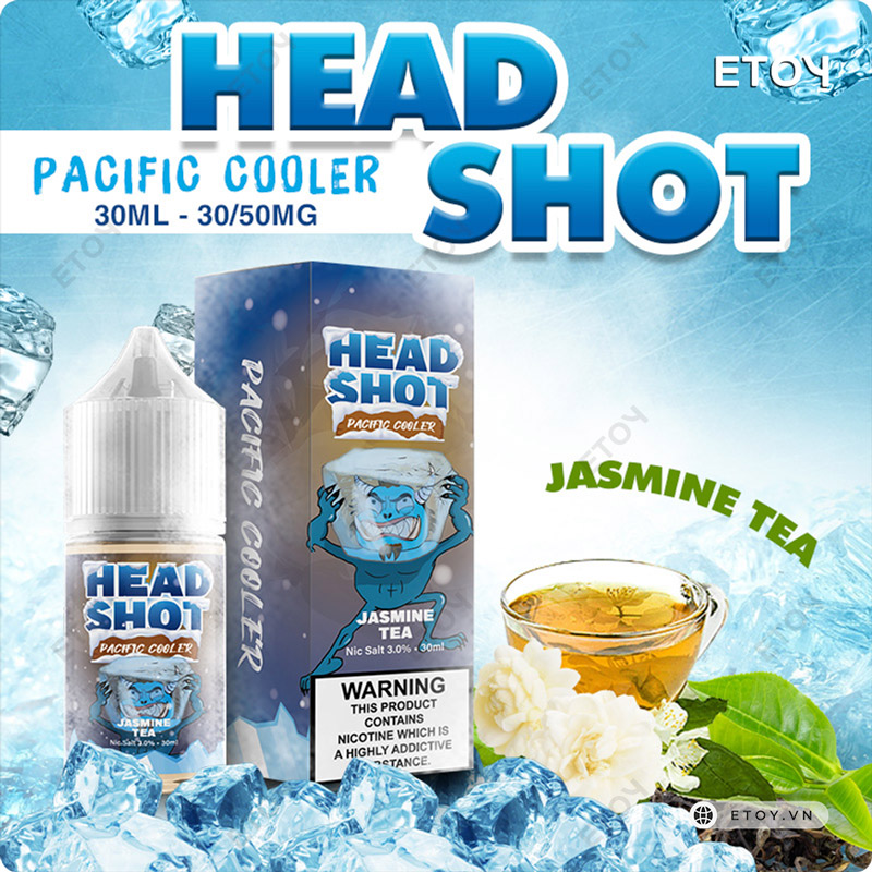 Head Shot Pacific Cooler Salt Jasmine Tea 30ml - Tinh Dầu Vape Pod Chính Hãng