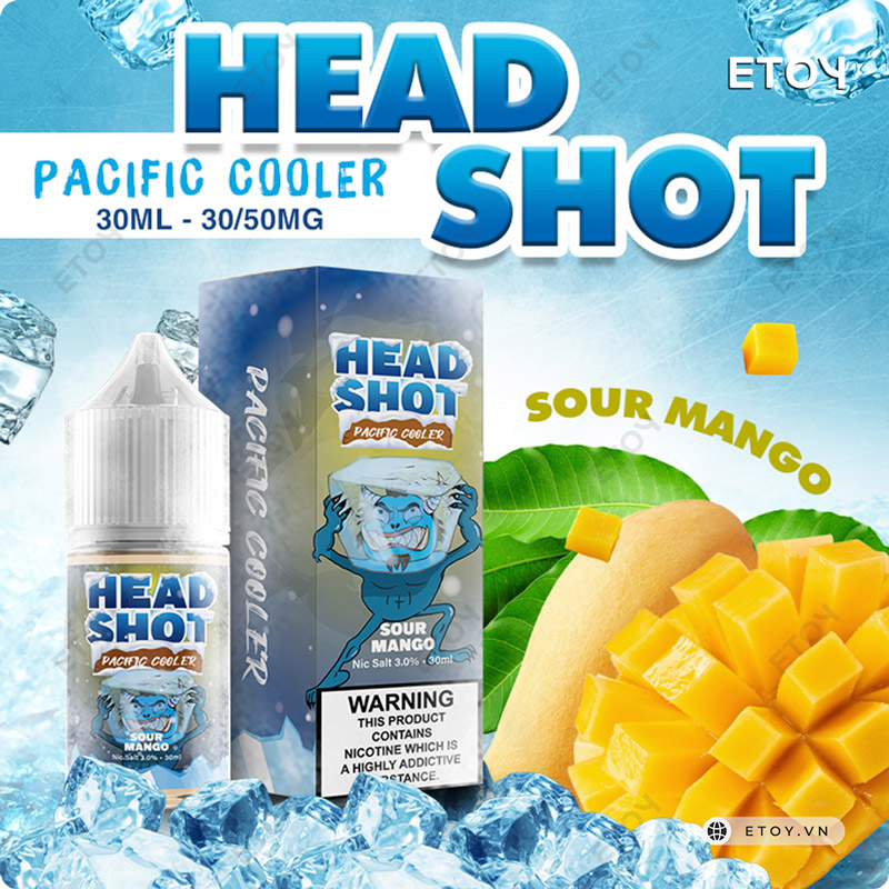 Head Shot Pacific Cooler Salt Sour Mango 30ml - Tinh Dầu Vape Pod Chính Hãng