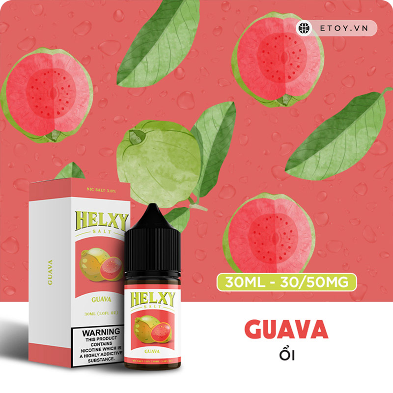 Helxy Saltnic Guava 30ml - Tinh Dầu Vape Pod Chính Hãng