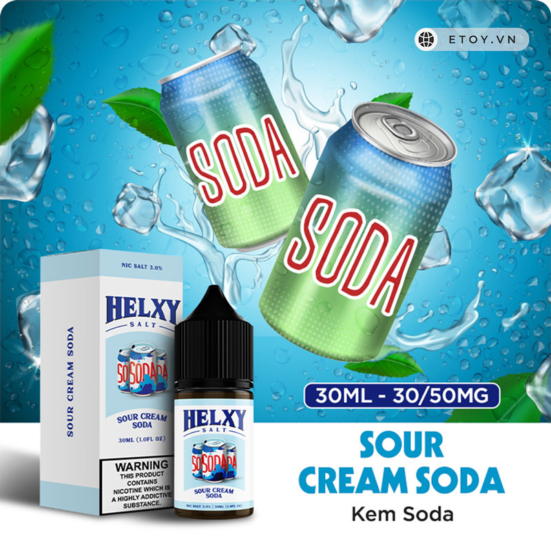 Helxy Saltnic Sour Cream Soda 30ml - Tinh Dầu Vape Pod Chính Hãng