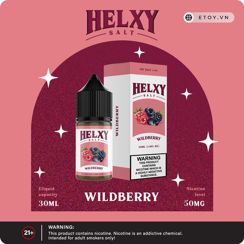 Helxy Saltnic Wildberry 30ml - Tinh Dầu Vape Pod Chính Hãng