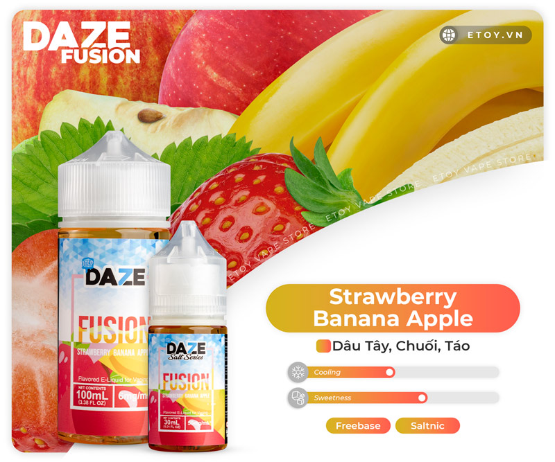 7 Daze Fusion Salt Iced Strawberry Apple Banana 30ml - Tinh Dầu Chính Hãng