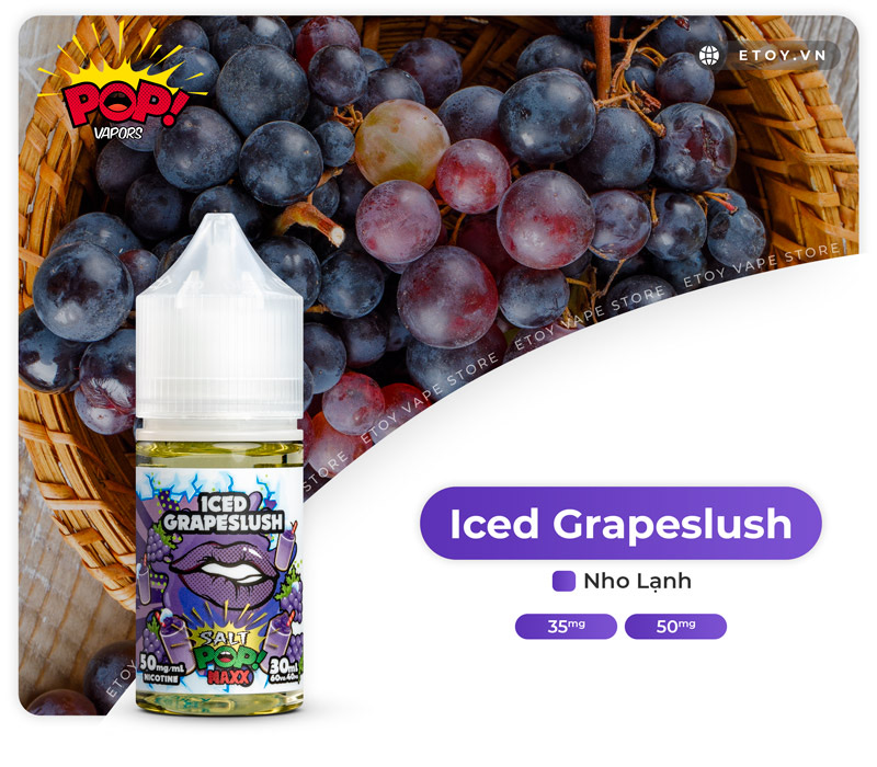 Iced Pop Salt Iced Grapeslush 30ml - Tinh Dầu Vape Pod Chính Hãng