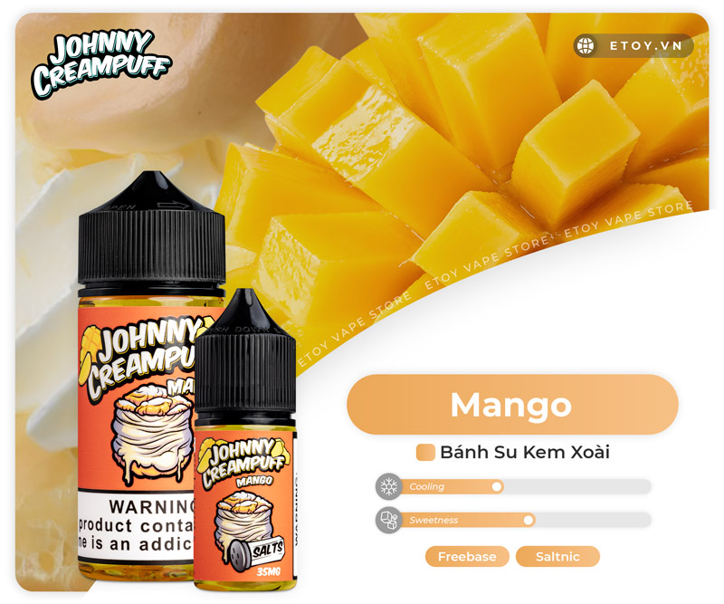 Johnny Creampuff Salt Mango 30ml - Tinh Dầu Vape Mỹ