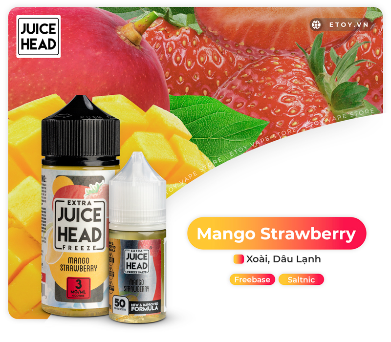 Juice Head Extra Freeze Mango Strawberry 100ml - Tinh Dầu Vape Freebase Chính Hãng