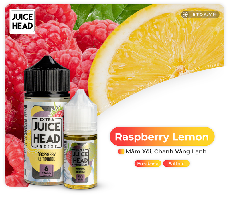 Juice Head Extra Freeze Raspberry Lemonade 100ml - Tinh Dầu Vape Freebase Chính Hãng