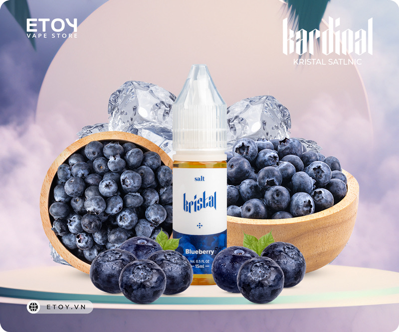 Kardinal Kristal Salt Blueberry 15ml - Tinh Dầu Vape Malay