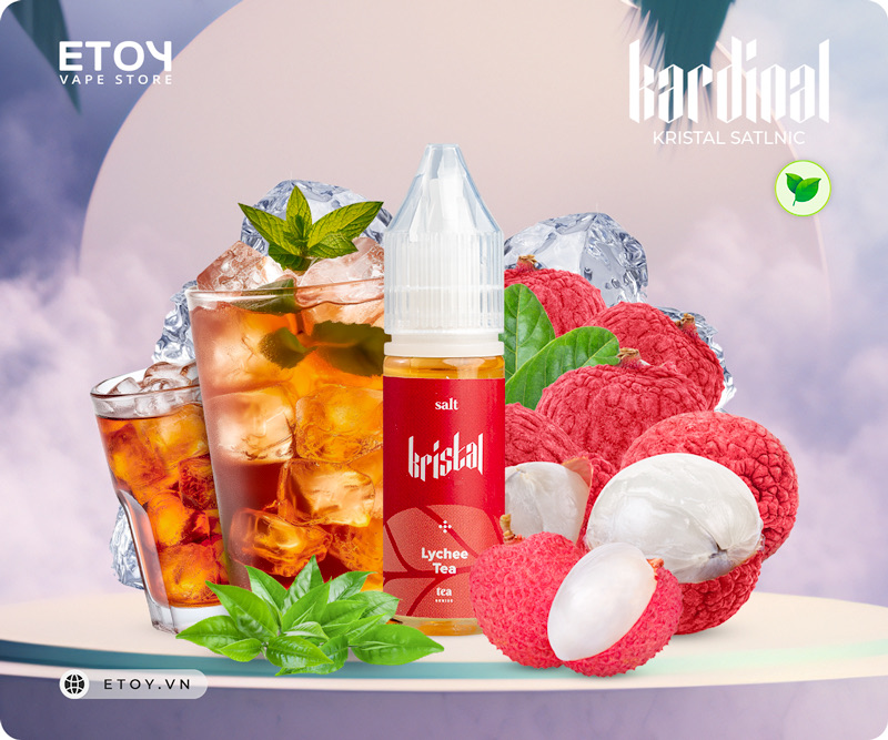 Kardinal Kristal Salt Lychee Tea 15ml - Tinh Dầu Vape Malay