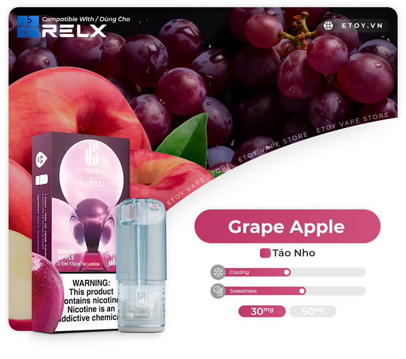 Pod Dầu Kardinal KSpod Lumina Grape Apple Dùng Cho Máy Relx