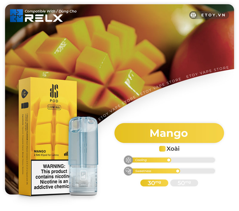 Pod Dầu Kardinal KSpod Lumina Mango Dùng Cho Máy Relx