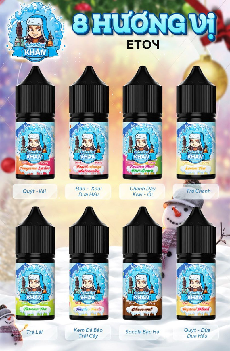 Khan Extra Cool Salt Combo Gift Box 8 Chai 10ml - Tinh Dầu Vape Pod Chính Hãng