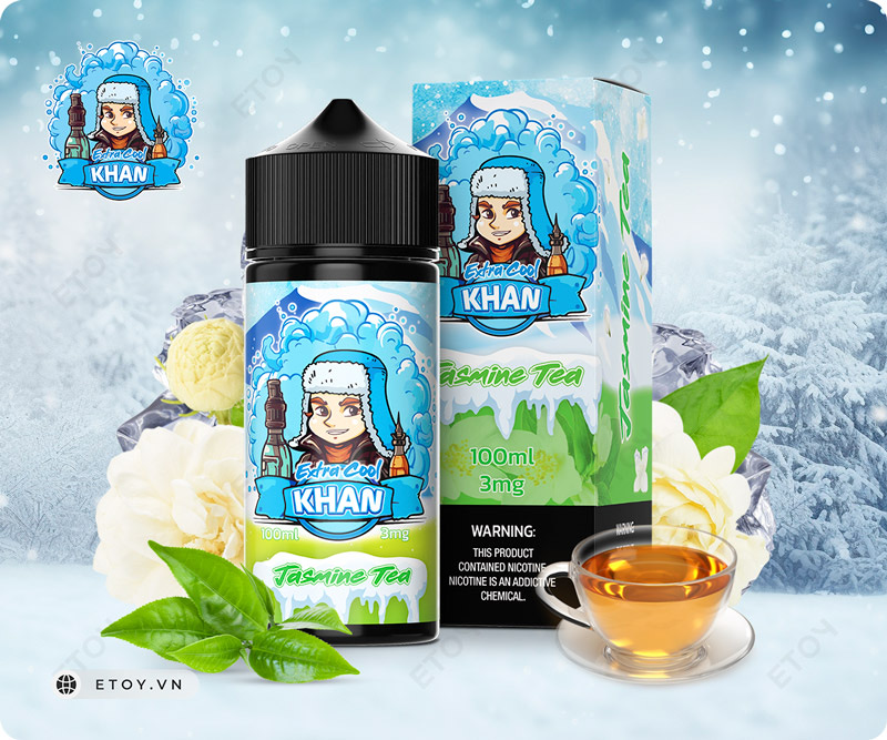 Khan Extra Cool Jasmine Tea 100ml - Tinh Dầu Vape Pod Chính Hãng