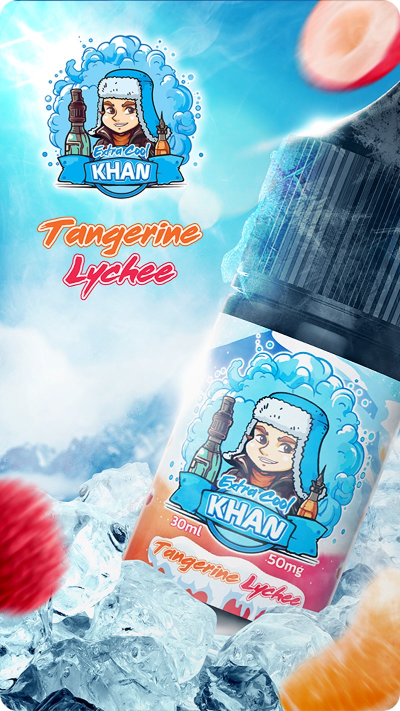 Khan Extra Cool Salt Tangerine Lychee 30ml - Tinh Dầu Vape Mỹ