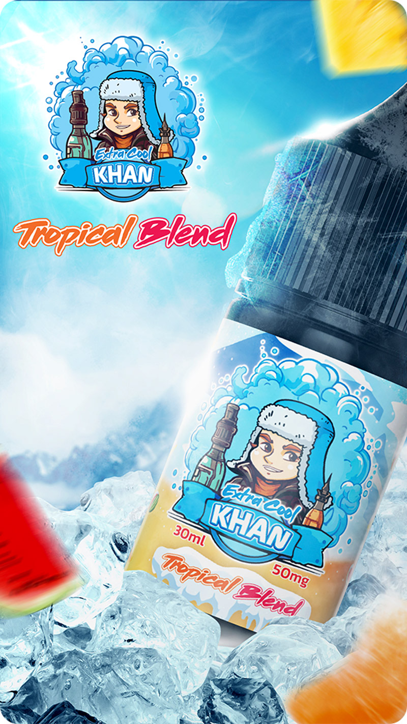 Khan Extra Cool Salt Tropical Blend 30ml - Tinh Dầu Vape Mỹ