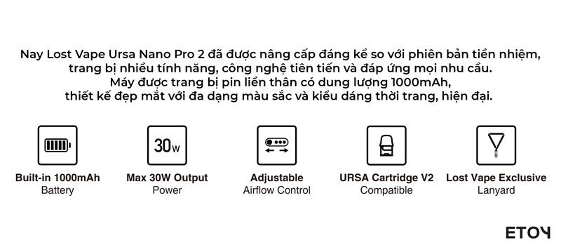 Lost Vape URSA Nano Pro 2 Pod Kit Chính Hãng