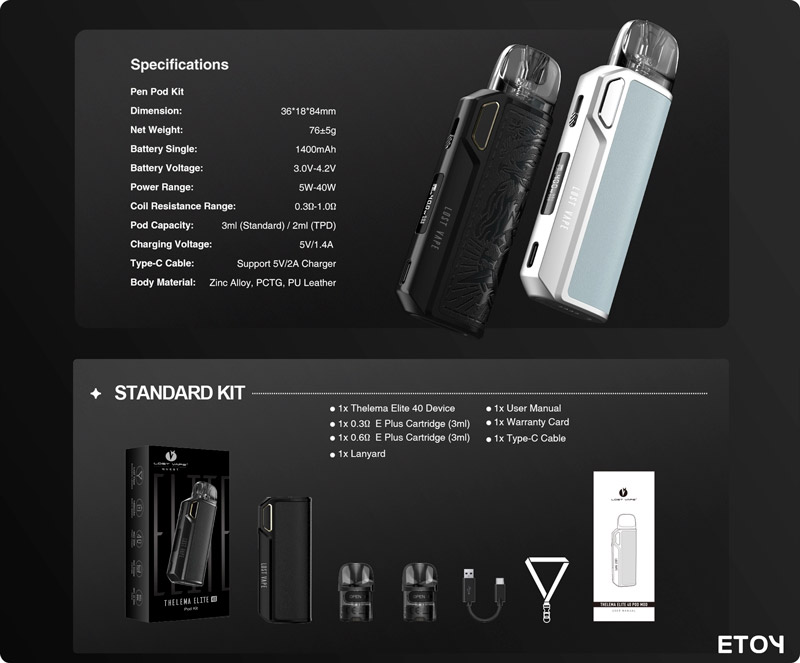 Lost Vape Thelema Elite 40 Pod Kit Chính Hãng