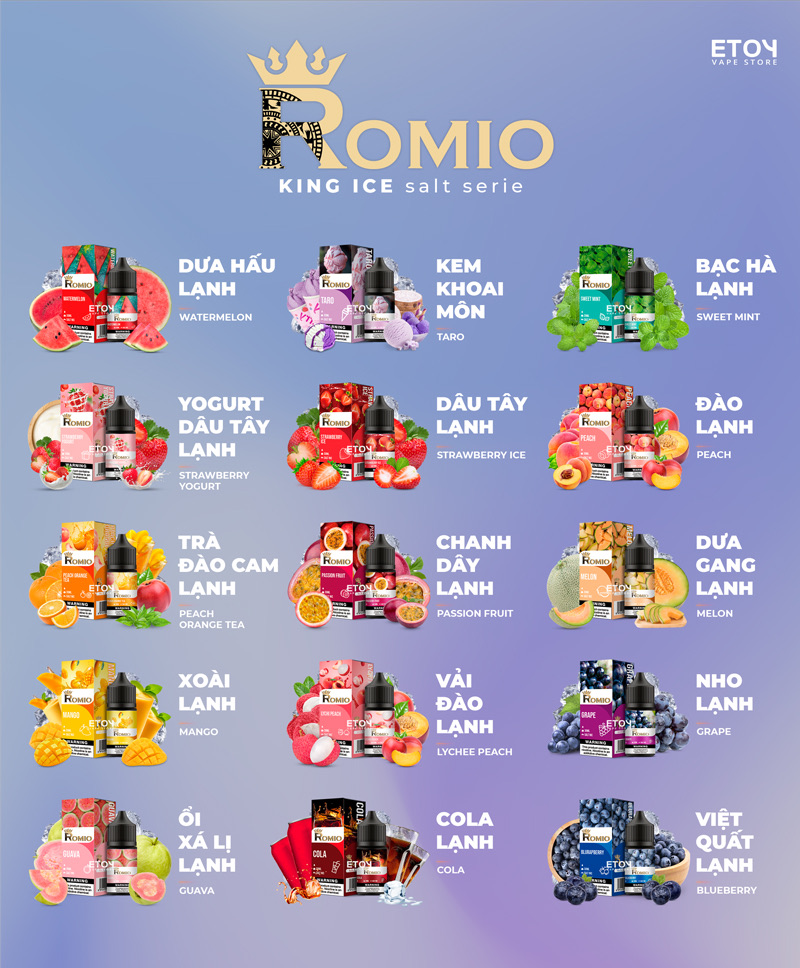 Romio King Pro Ice Salt Sweet Mint 30ml - Tinh Dầu Vape Pod Chính Hãng