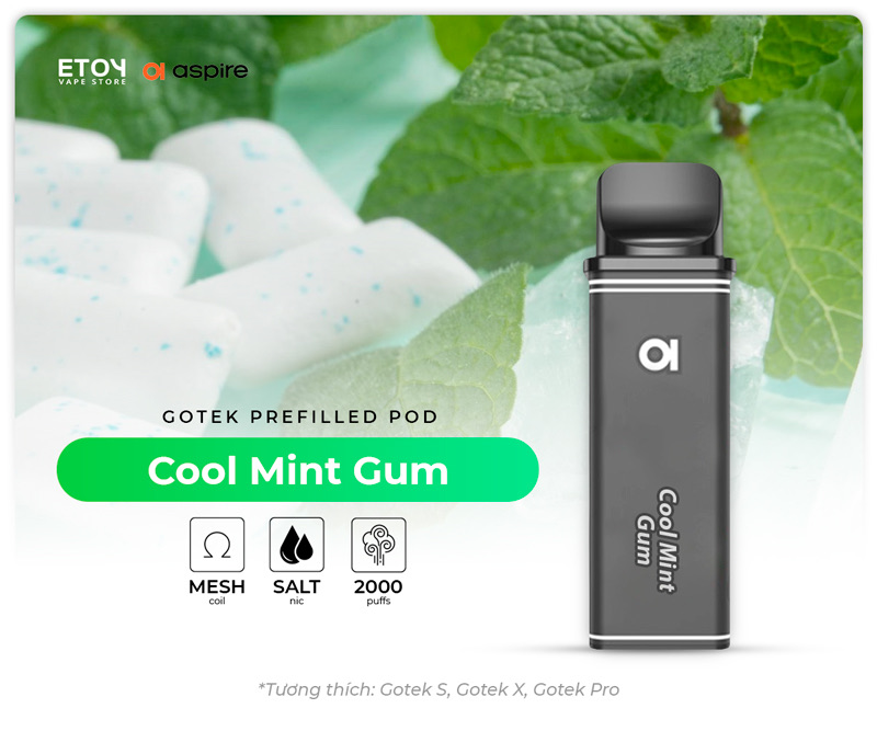 Pod Dầu Aspire Gotek Cool Mint Gum Chính Hãng