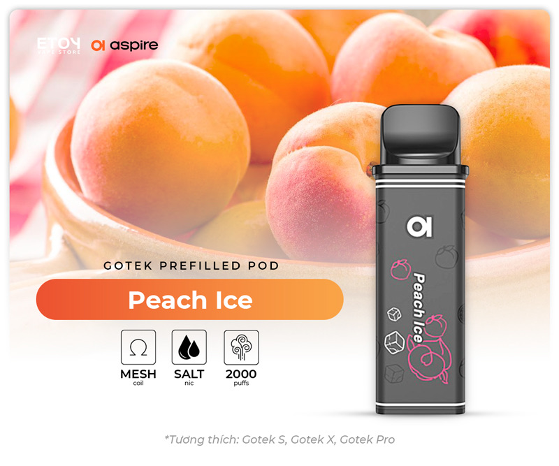 Pod Dầu Aspire Gotek Peach Ice Chính Hãng