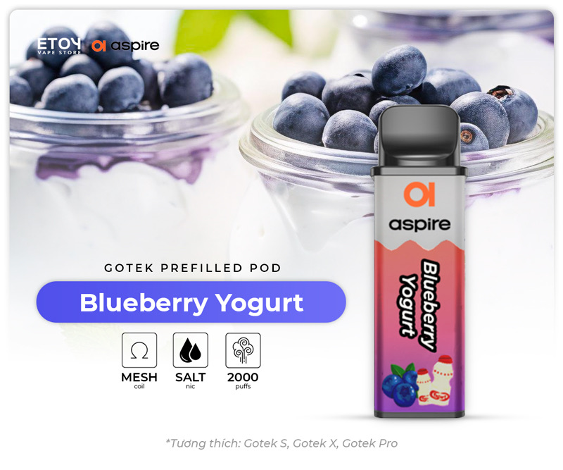 Pod Dầu Aspire Gotek Blueberry Yogurt Chính Hãng