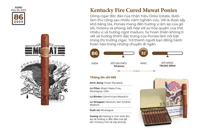 Xì Gà Kentucky Fire Cured Muwat Ponies - Cigar Chính Hãng