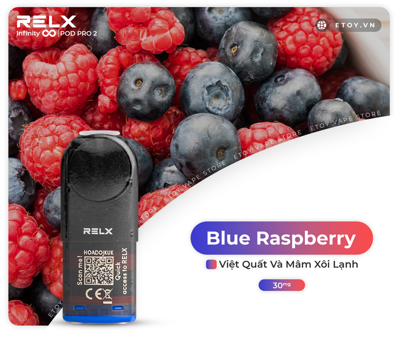 Thông tin cơ bản của Pod Dầu RELX Pod Pro 2 Blue Raspberry