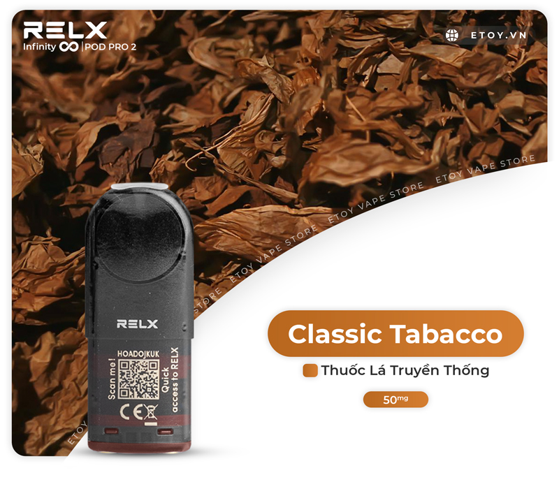 Thông tin cơ bản của Pod Dầu RELX Pod Pro 2 Classic Tobacco