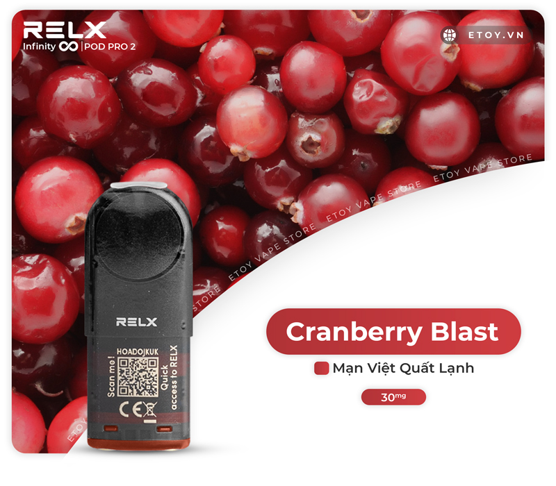 Thông tin cơ bản của Pod Dầu RELX Pod Pro 2 Cranberry Blast