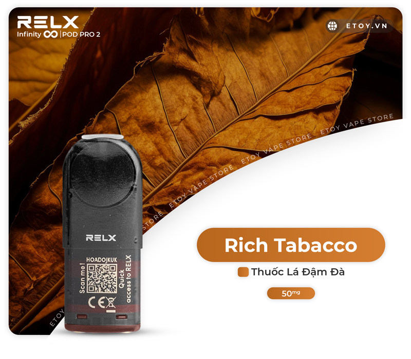 Thông tin cơ bản của Pod Dầu RELX Pod Pro 2 Rich Tobacco