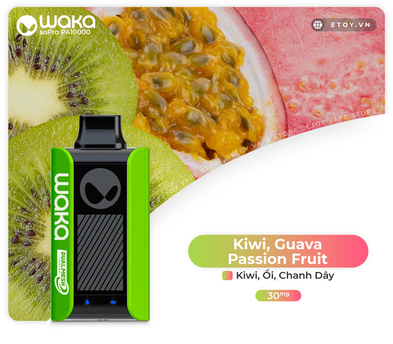 RELX Waka Sopro PA10000 Kiwi Passion Guava - Vape Pod 1 Lần 10000 Hơi