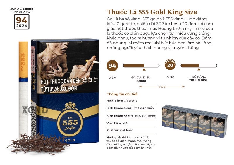 Gold King Size - Thuốc Lá 555 Vàng Chính Hãng