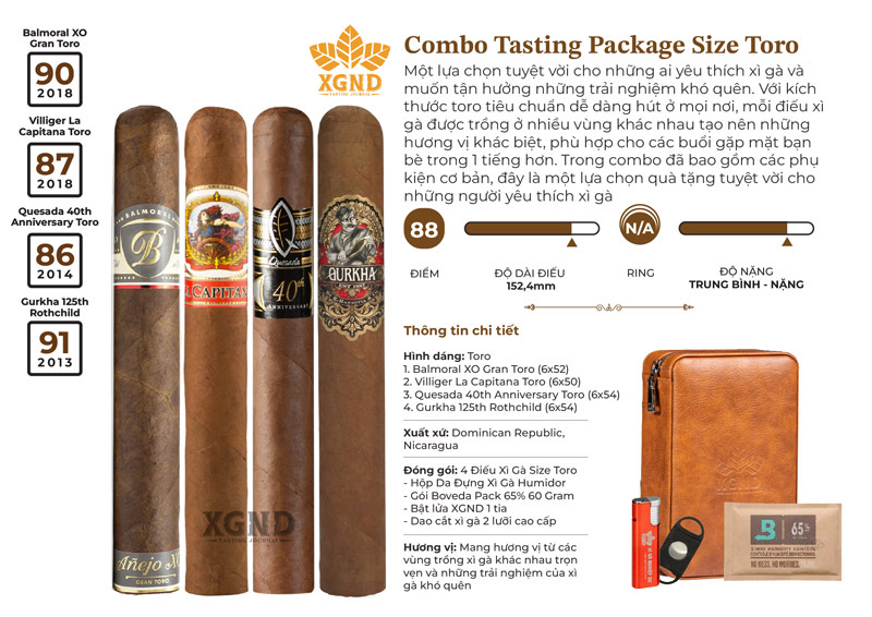 Combo Cigar Tasting Package 8 Món Số 2 Chính Hãng