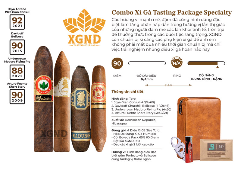 Combo Cigar Tasting Package 8 Món Specialty Chính Hãng