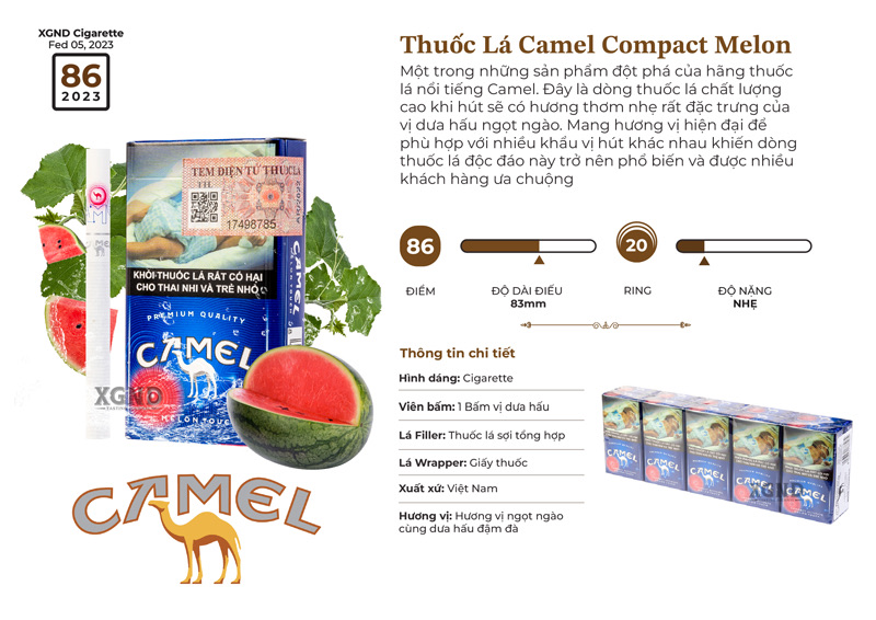 Camel Compact Melon Touch - Thuốc Lá Bấm Camel Vị Dưa Hấu