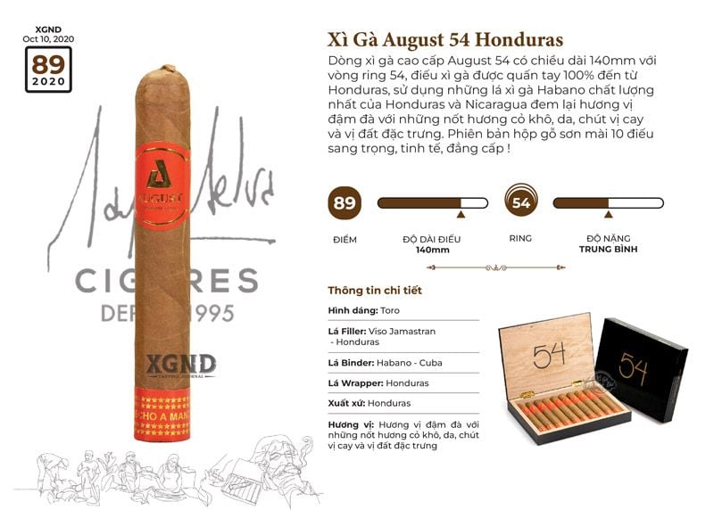 Xì Gà August 54 - Cigar Honduras Chính Hãng