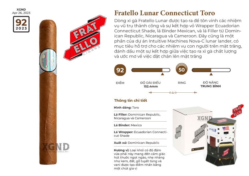 Xì Gà Fratello Lunar Connecticut Toro - Cigar Chính Hãng