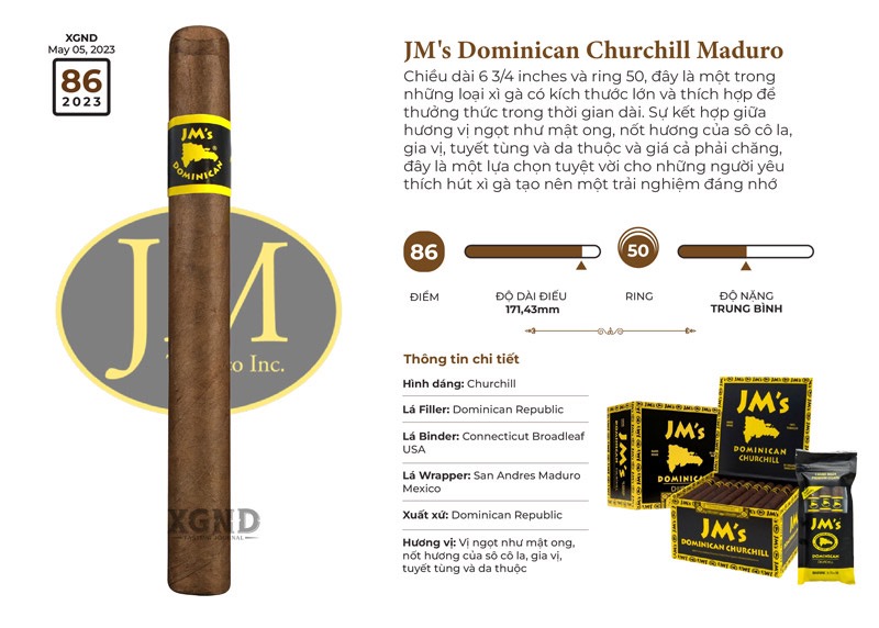 Xì Gà JMs Dominican Churchill Maduro - Cigar Chính Hãng