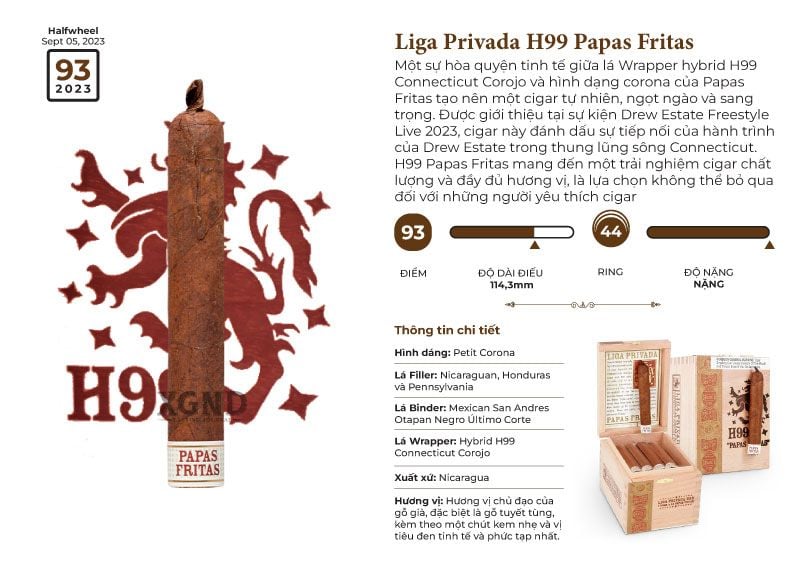 Xì Gà Liga Privada H99 Papas Fritas - Cigar Chính Hãng