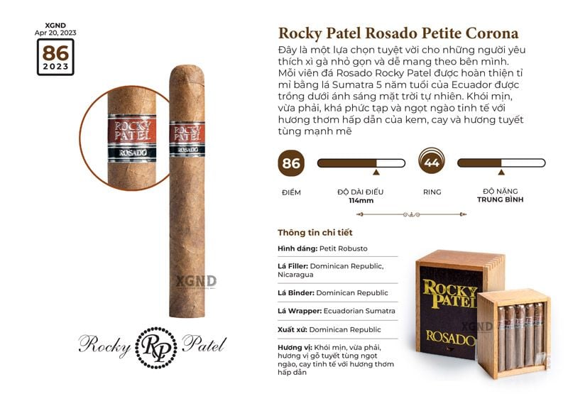 Xì Gà Rocky Patel Rosado Petite Corona - Cigar Chính Hãng