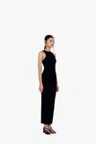 LONG DRAPED WAIST DRESS IN VISCOSE