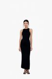 LONG DRAPED WAIST DRESS IN VISCOSE