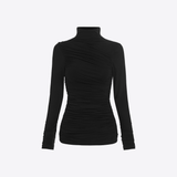 SLIM-FIT PLEATED TURTLENECK TOP