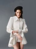 CHÂN VÁY NGẮN LINEN SLIMFIT WHITE CREPE